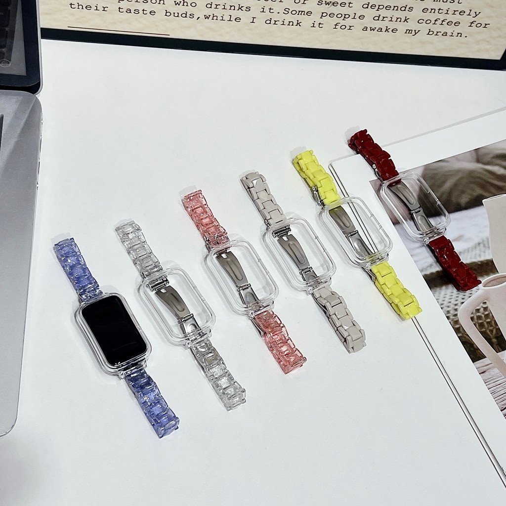 สายรัดข้อมือเรซินบางพร้อมเคสสำหรับ Huawei Band 11 สายรัดข้อมือปรับได้สำหรับ Huawei Band 11 Pro อุปกรณ์เสริม