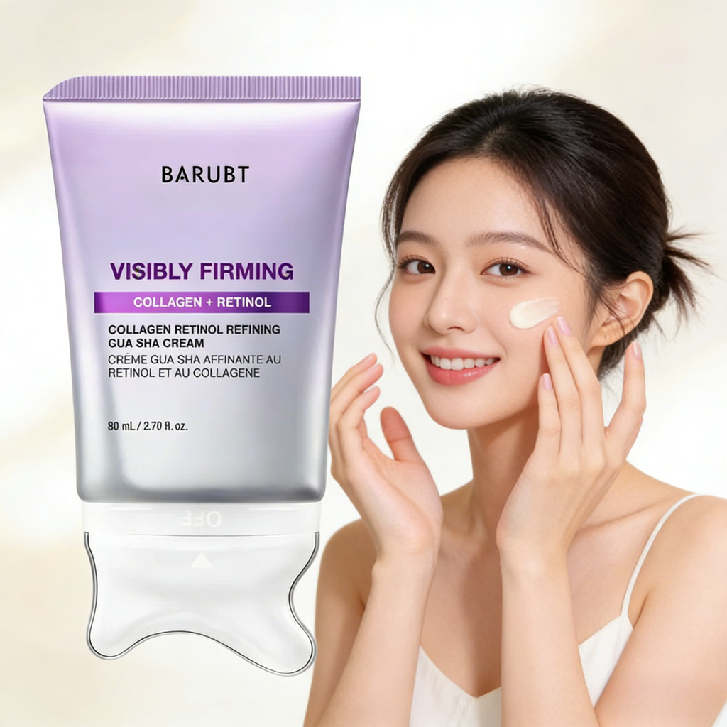 คอลลาเจน + Retinol Gua Sha Cream – มอยเจอร์ไรเซอร์กระชับ 80 มล. ใช้กับเครื่องมือ Gua Sha, ต่อต้านริ้วรอยฟื้นฟูผิว