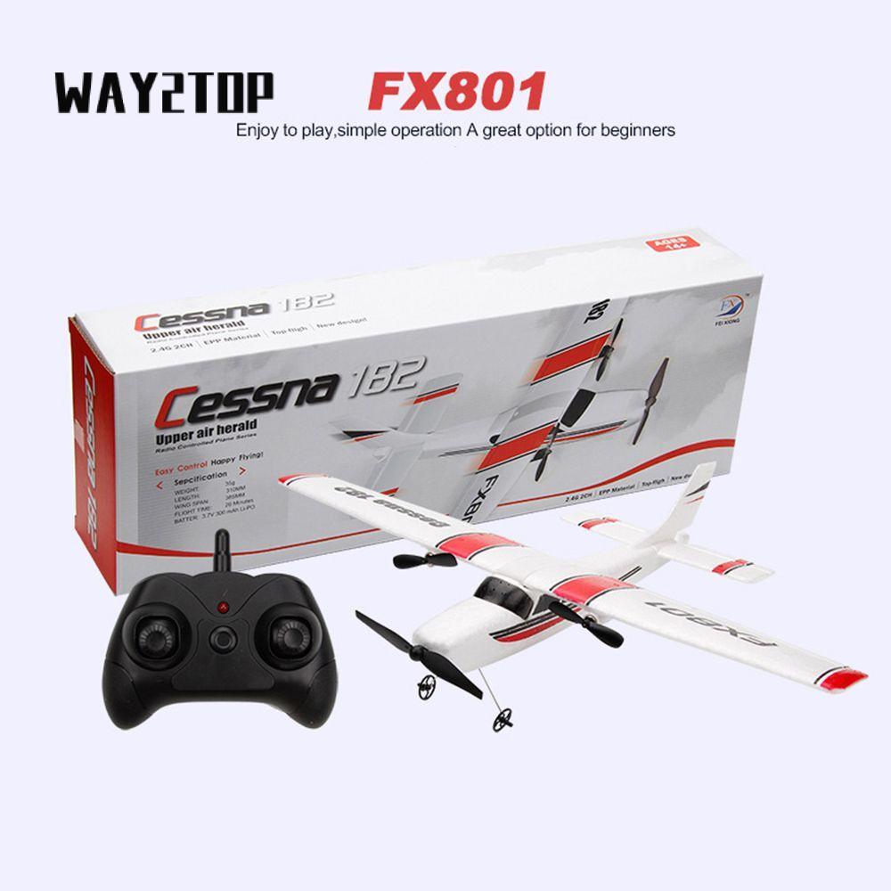 Way2top สําหรับ Cessna 182 FX801 รีโมทคอนโทรลเครื่องบินทนต่อการตก 2CH ปีกคงที่ EPP โฟมสําหรับ Cessna