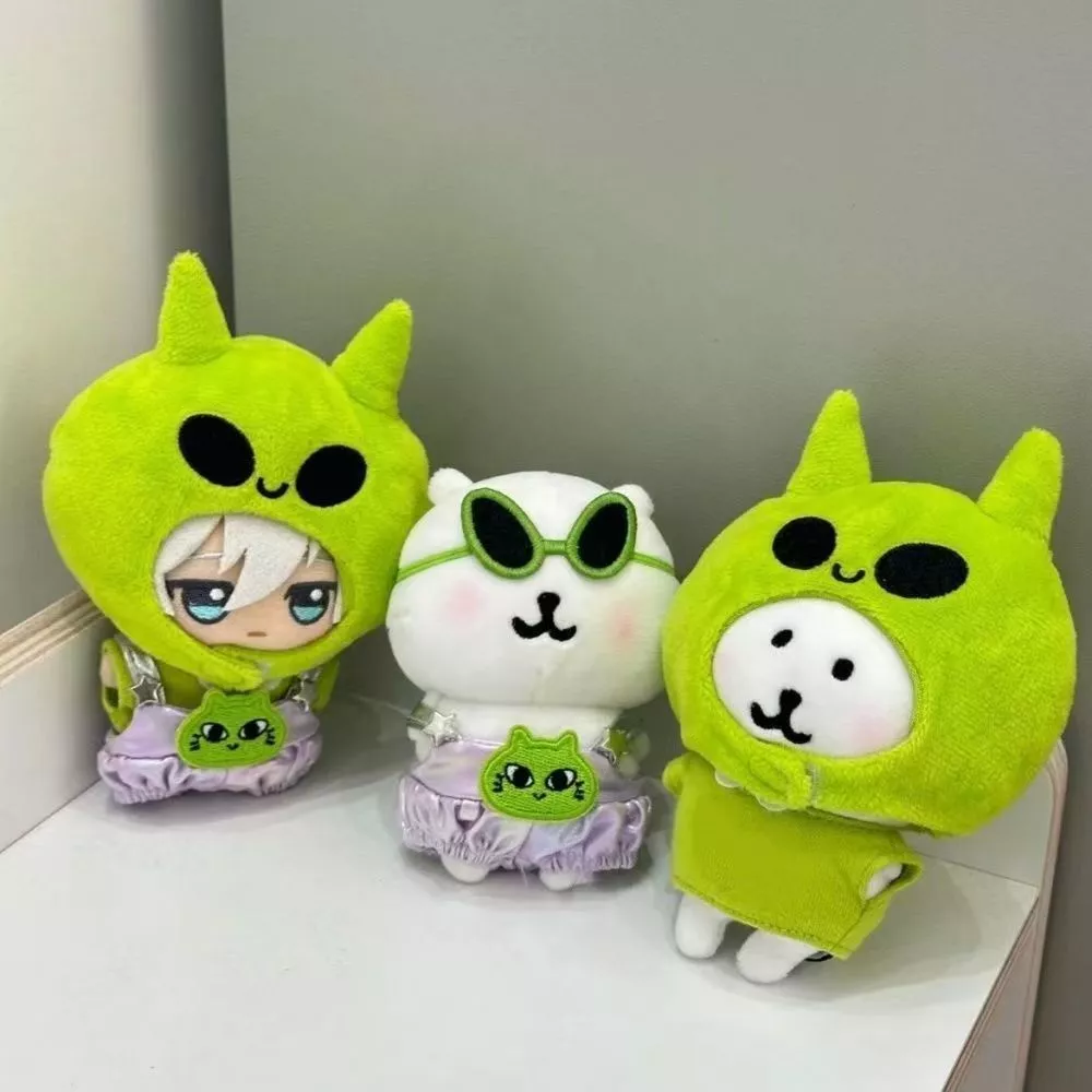 ตุ๊กตาผ้าฝ้ายขนาด 10 ซม. Self-Deprecating Bear Headgear แว่นตาตลก Alien ตุ๊กตาอุปกรณ์เสริม