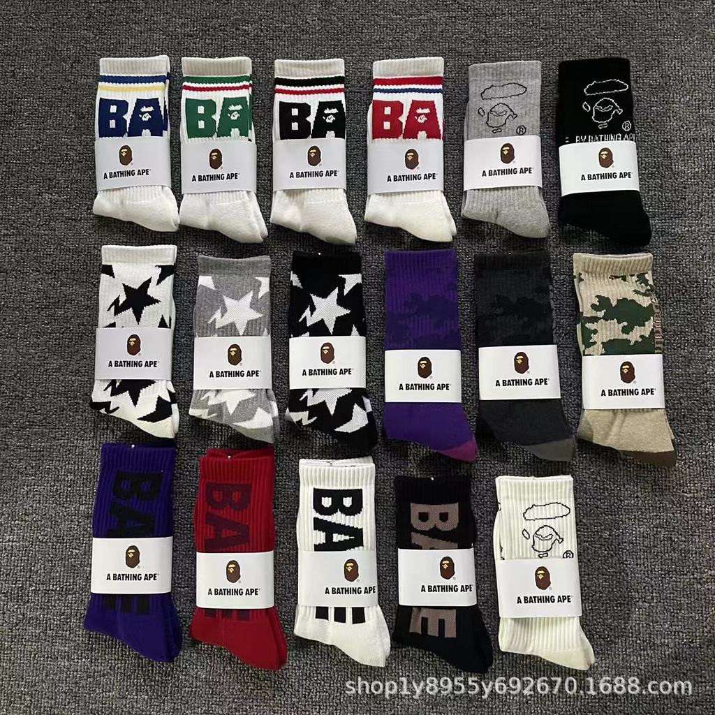 ถุงเท้า Ape Head แบบญี่ปุ่น สีสันสดใสสำหรับผู้ชายและผู้หญิง สวมใส่ได้ทั้งกิจกรรมกีฬาและการแต่งตัวทั่วไป