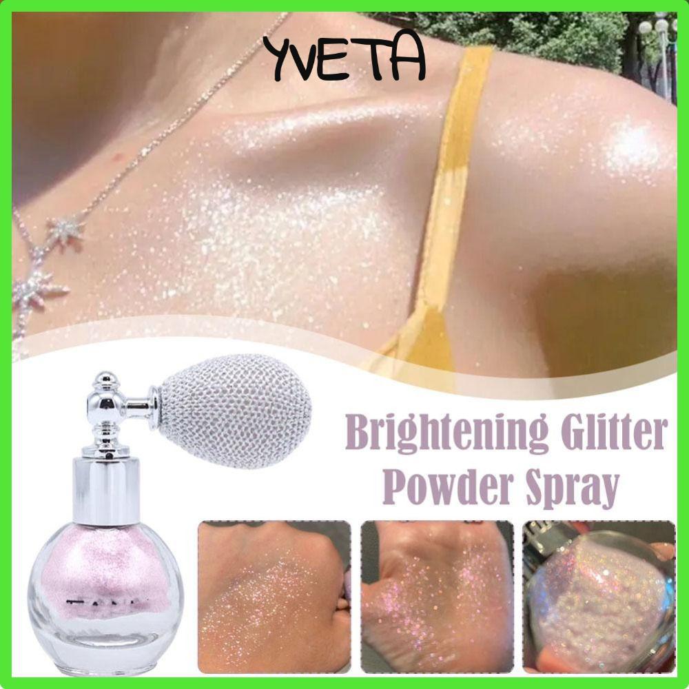YVETA High Gloss Glitter Spray Fine Shimmer Air Bag Shiny Powder Brightening Fragrance-Infused Loose