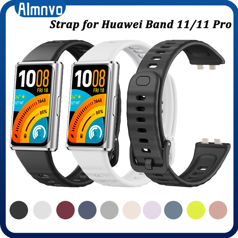 สายซิลิโคนเดิม for Huawei Band 11 / 11 Pro อุปกรณ์เสริม SmartWatch ทดแทนสร้อยข้อมือซิลิโคนกีฬา