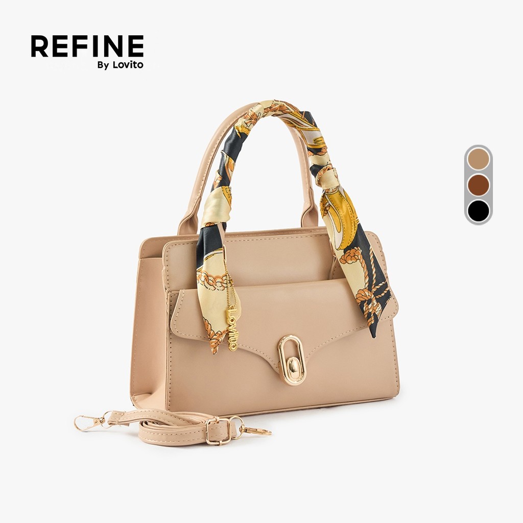 (Refine by Lovito)  กระเป๋าสะพายไหล่โลหะหรูหราขนาดเล็กสําหรับผู้หญิง LR27A135