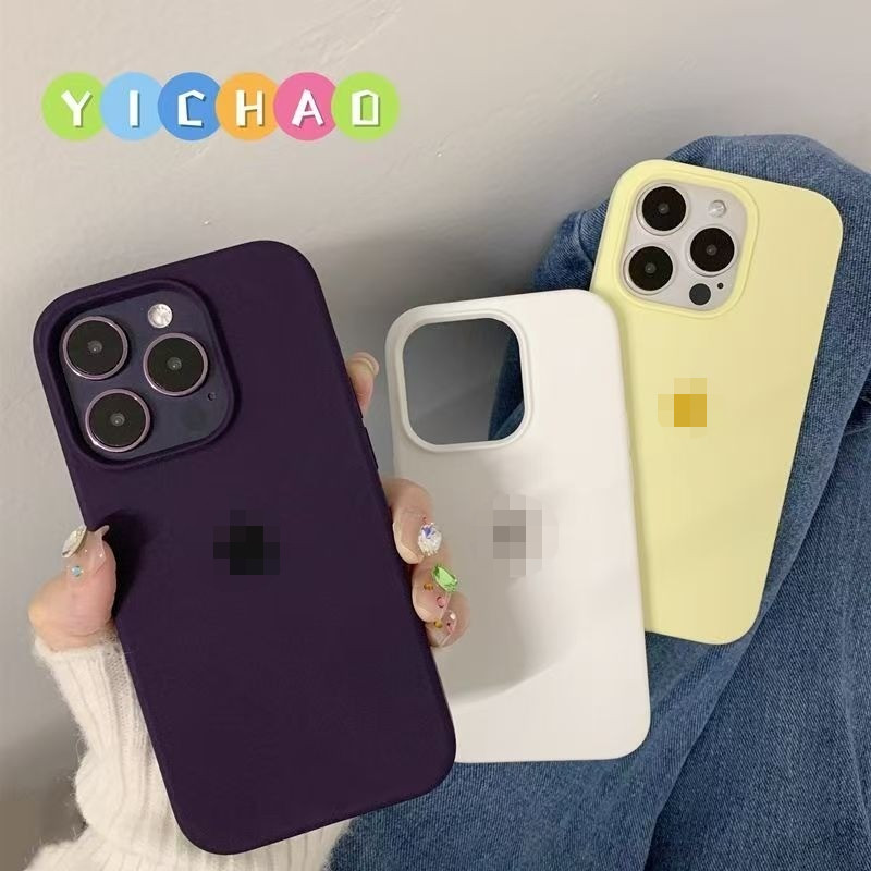 Simple Solid Color Liquid Silicone All Inclusive เคสโทรศัพท์กันกระแทกเหมาะสําหรับ iPhone 17 16 15 14 13 12 11 Pro Max Plus เคสโทรศัพท์ฝาหลัง