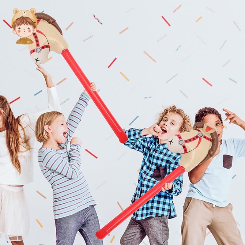 ม้าพอง Noggin Stick ของเล่นเด็กขนาดใหญ่ของเล่นเป่าลม Stick เด็กขี่ Stick Cheer Stick ตกแต่งปาร์ตี้วั