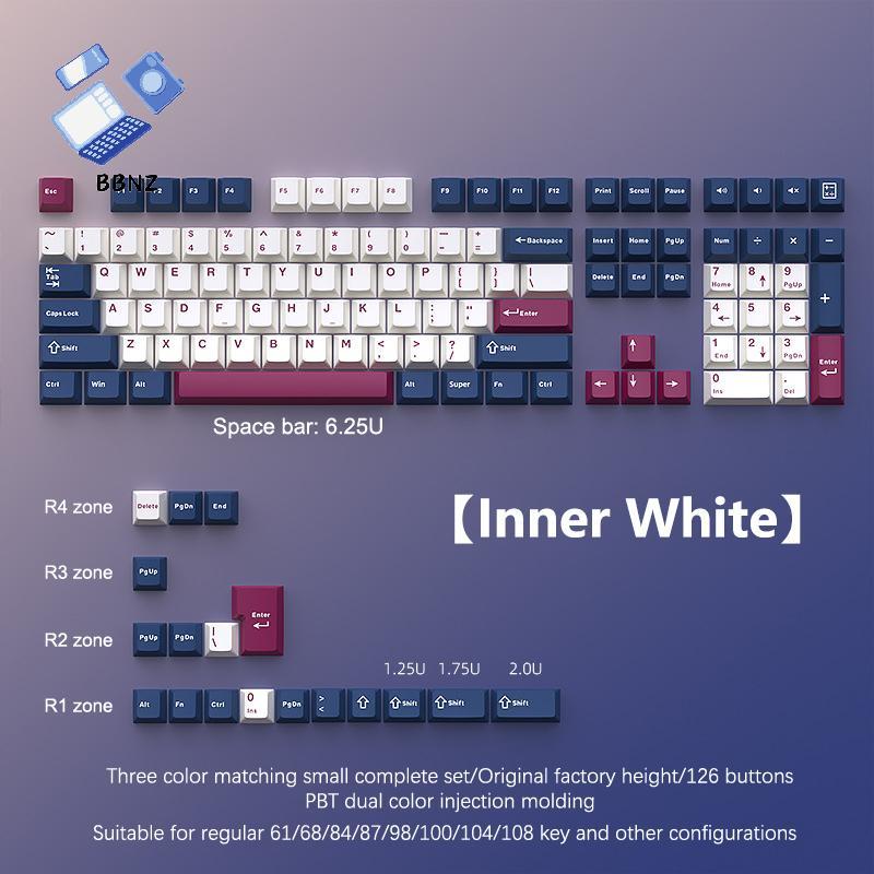 [BBNZ] 126 คีย์ Double Shot Keycap PBT Cherry Mechanical คีย์บอร์ดเกมสําหรับ MX Switch Keycap GMK67 