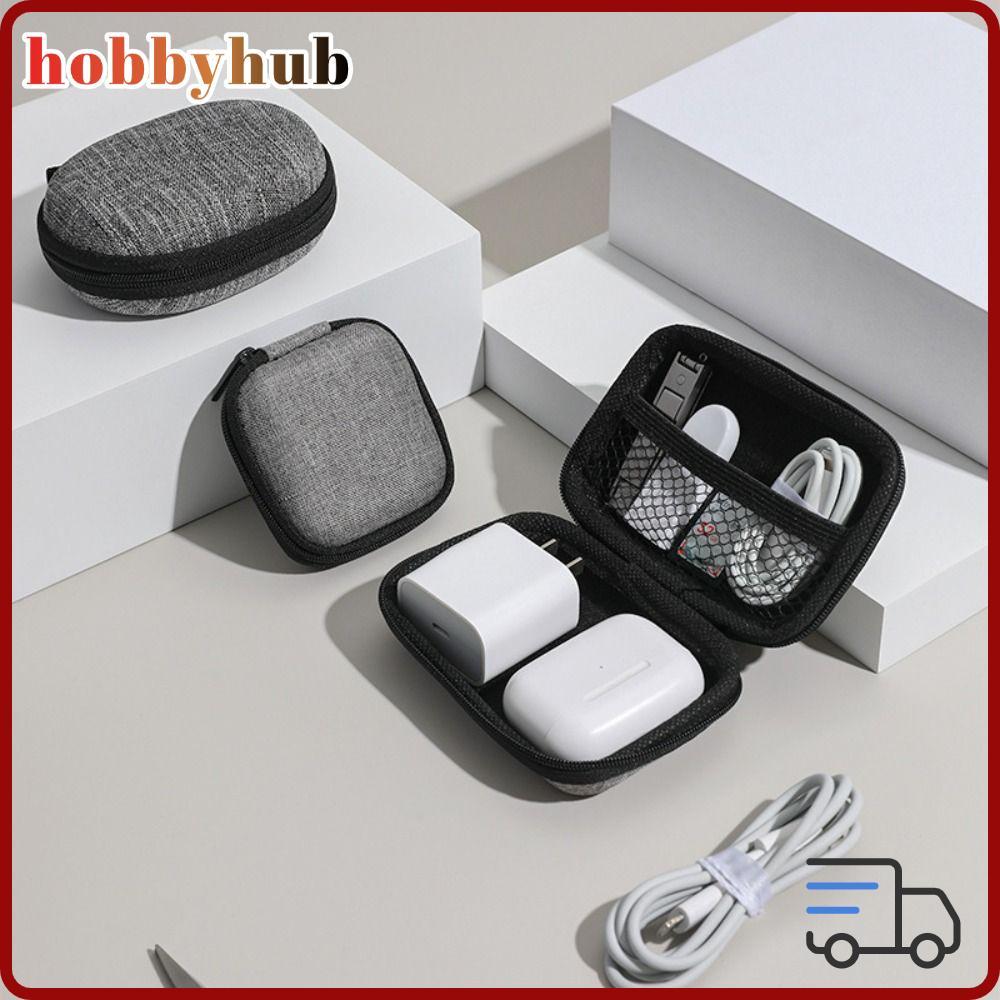 HOBBYHUB กระเป๋าเก็บของดิจิตอล, ที่ชาร์จหูฟังมัลติฟังก์ชั่น ที่เก็บสายเคเบิลข้อมูล, อุปกรณ์เสริมขนาดเล็ก U Disk Gadgets ฝาครอบป้องกัน