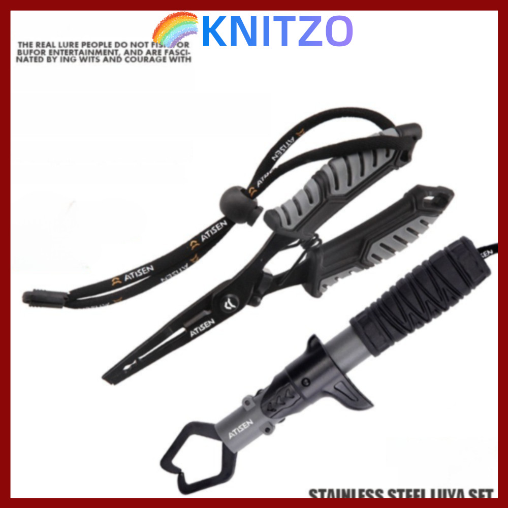 KNITZO Cutthroat คีมตกปลามัลติฟังก์ชั่นสแตนเลส ทนทานต่อการกัดกร่อนจากน้ำทะเล