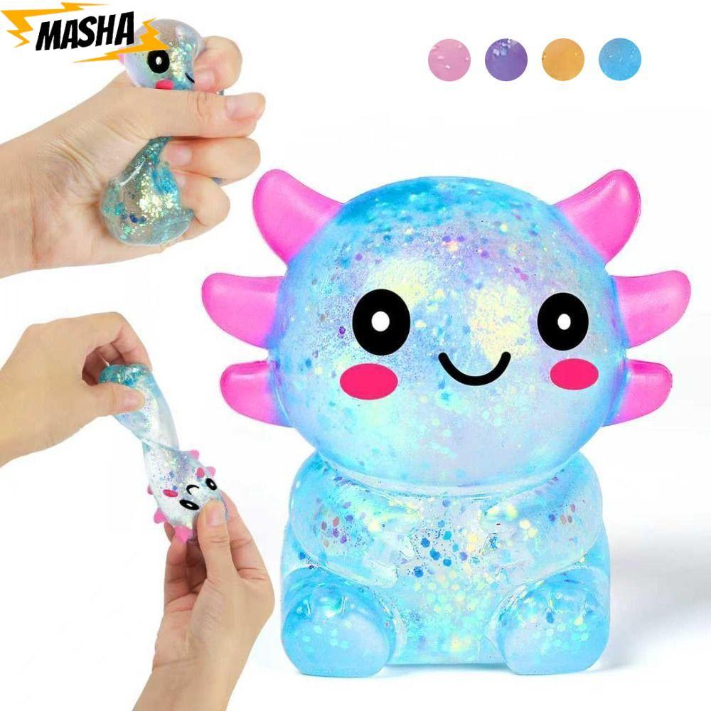 Squishy Stress Glitter, Glitter Soothing Texture Axolotl Squishy ของเล่น, รูปร่างน่ารัก Sugar Filled