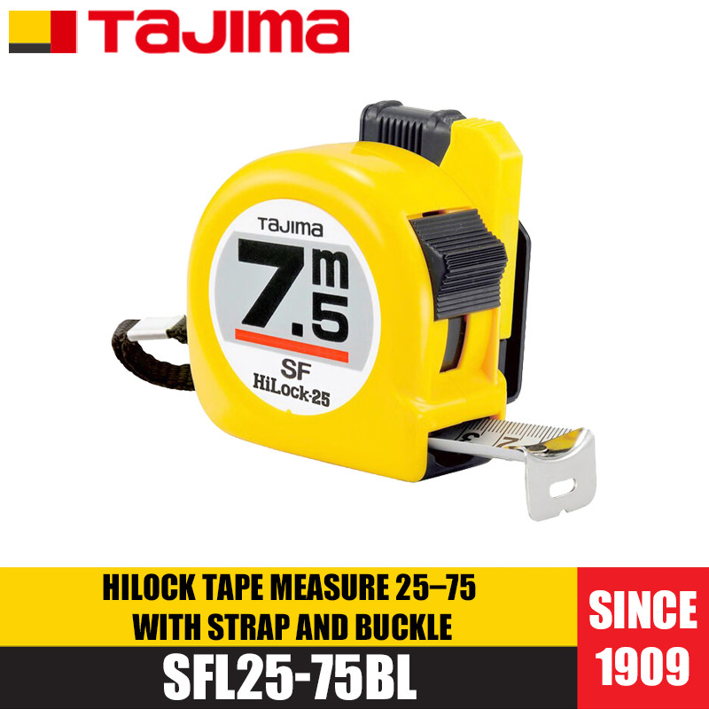 Tajima 1001-1911/SFL25-75BL HILOCK เทปวัด 25–75 พร้อมสายรัดและหัวเข็มขัด