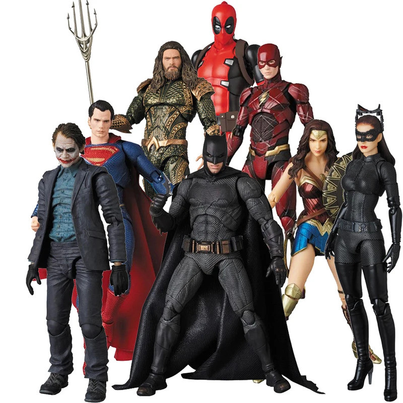 Mafex รูป Cyborg แฟลช Wonder Bruce Wayne John Wick Catwomen Aquaman Deadpool Action Figure ของเล่นตุ