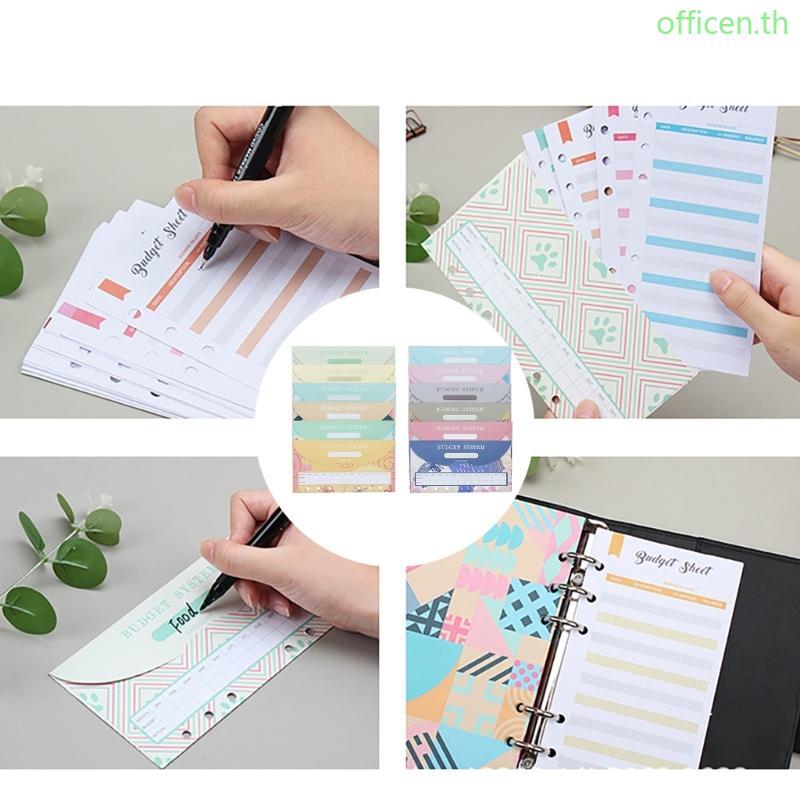 Cen 12 ชิ้น 6 หลุม Punched Budget แผ่น 12 ชิ้นซองจดหมายและ Double Ended Marker สําหรับ Budget โฟลเดอ