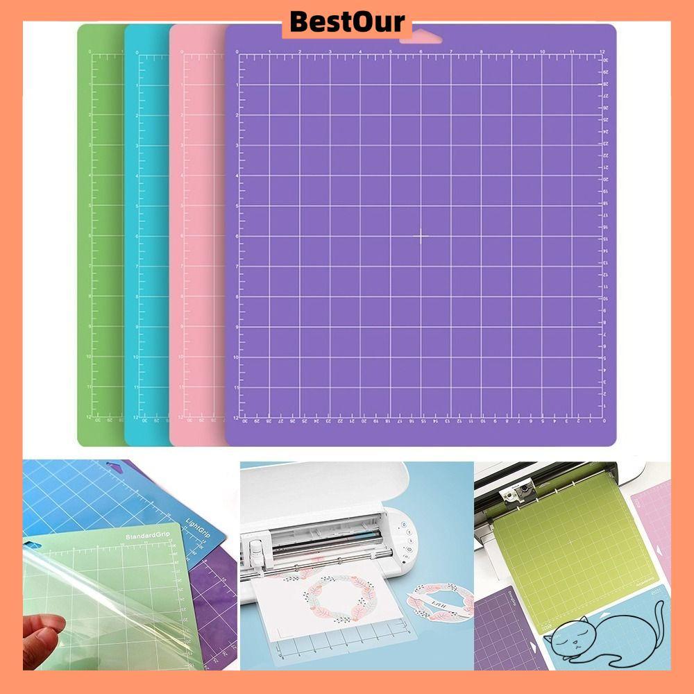BESTOUR แผ่นรองตัด, แผ่นรองตัดกาวกันลื่น, สต็อกการ์ดหนาทนทาน Cameo Silhouette PVC Cricut Mat สําหรับ