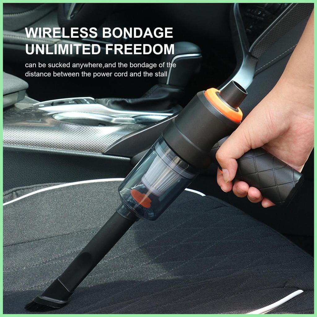 เครื่องดูดฝุ่นในรถยนต์ไร้สาย 9000Pa 1200mAh ทําความสะอาดเครื่องดูดฝุ่นที่นั่งรถมือถือสําหรับที่นั่งค
