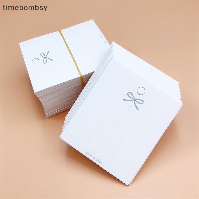 White Hairpin Card Trinket Bow Display Cards 50 ชิ้น จากกระดาษแข็ง สินค้าสำหรับการจัดแสดง