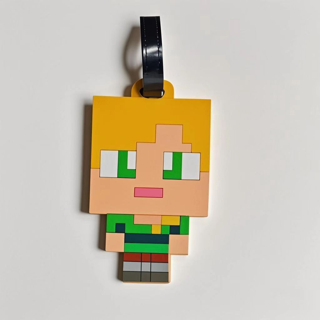 แท็กกระเป๋าเดินทาง ป้ายชื่อ Minecraft Creeper Steve ป้ายห้อยกระเป๋าเดินทาง NBQ9