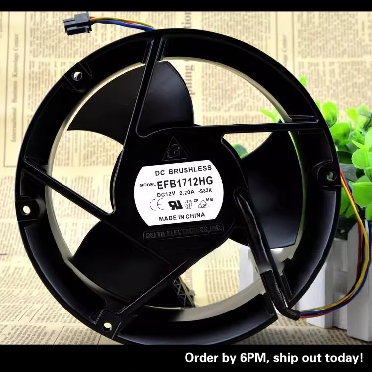 ของแท้ Delta EFB1712HG 17050 17CM 12V 2.20A พัดลมระบายความร้อน Double Ball ขนาดใหญ่
