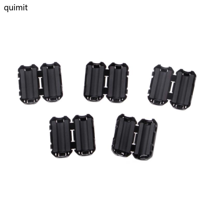 QUIM 5 ชิ้น 5 มิลลิเมตร Clip-On Ferrite แหวน Core Noise Suppressor EMI RFI คลิปสาย
