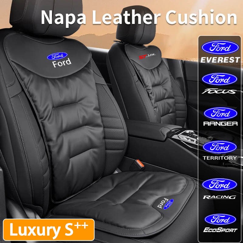 เบาะรองนั่งรถยนต์หนัง Nappa พรีเมี่ยม – แผ่นรองนุ่มสบายหนาสําหรับ Ford Fiesta Ranger Focus Territory Everest Ecosport Raptor Escape – อัพเกรดภายในหรูหรากันลื่น