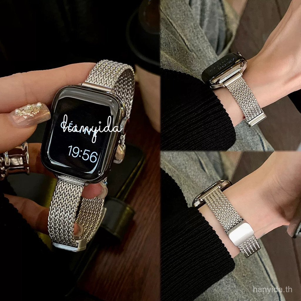 สายโลหะแฟชั่นบางถักสายสแตนเลสแม่เหล็กสําหรับ Honor Watch Choice 2i smartwatch สร้อยข้อมือซิลิโคน Honor Choice 2i Watch สายรัดข้อมืออุปกรณ์เสริม