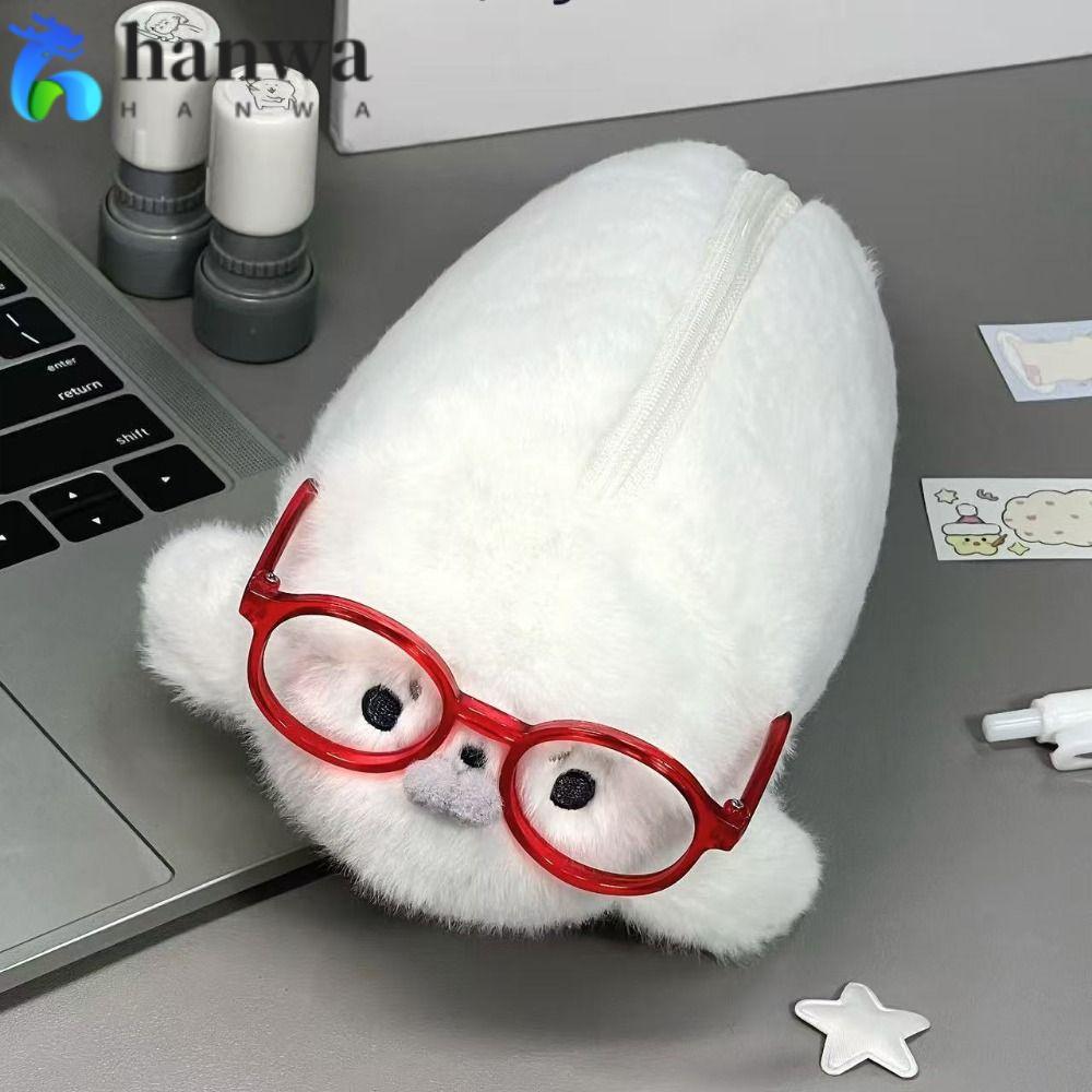 ฮันวะ ตุ๊กตาแมวน้ํา ,กระเป๋าเก็บตุ๊กตากระเป๋าปากกา,น่ารักมูลค่าสูงสุนทรียศาสตร์กระเป๋าปากกาความจุขนาดใหญ่สําหรับนักเรียน