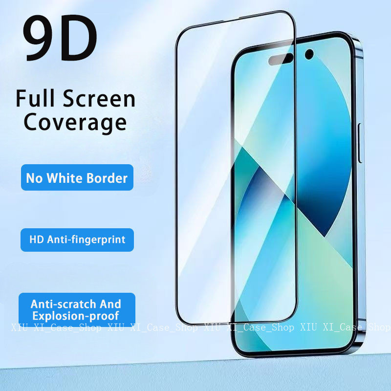 🩷Sub-ฟิล์มกระจกสำหรับรุ่นhone แบบเต็มจอ 9D ทุกรุ่น! for IPhone16ProMAX 15 14 13 12 11ProMAX XSMax XS X XR 7P 8Plus-9D
