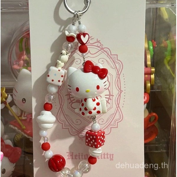 Little Red Bookสไตล์เดียวกันสีแดงKittyแมวโทรศัพท์โซ่หวานInsสไตล์แฟชั่นAll-Matchนักเรียนกระเป๋าเครื่องประดับ