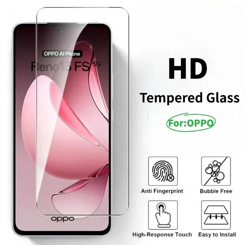 2 PCS ฟิล์มกระจกนิรภัยเหมาะสําหรับ OPPO Reno 14F 13F 12F 11F 8Z 8T 7Z 6Z 5 4 3 2F A18 A38 A60 A31 F1
