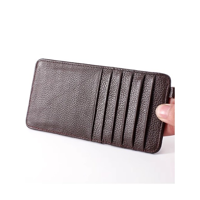 ผู้ถือบัตร Multi-Card Slot Bank Card Holder ผู้ชายผู้หญิงคู่กระเป๋าสตางค์ First Layer Cowhide ขนาดให