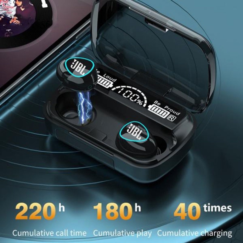 COD+ต้นฉบับ+คลังสินค้าพร้อม M10 TWS Bluetooth 5.1 9D หูฟังไร้สายกันน้ําพร้อมไมโครโฟน