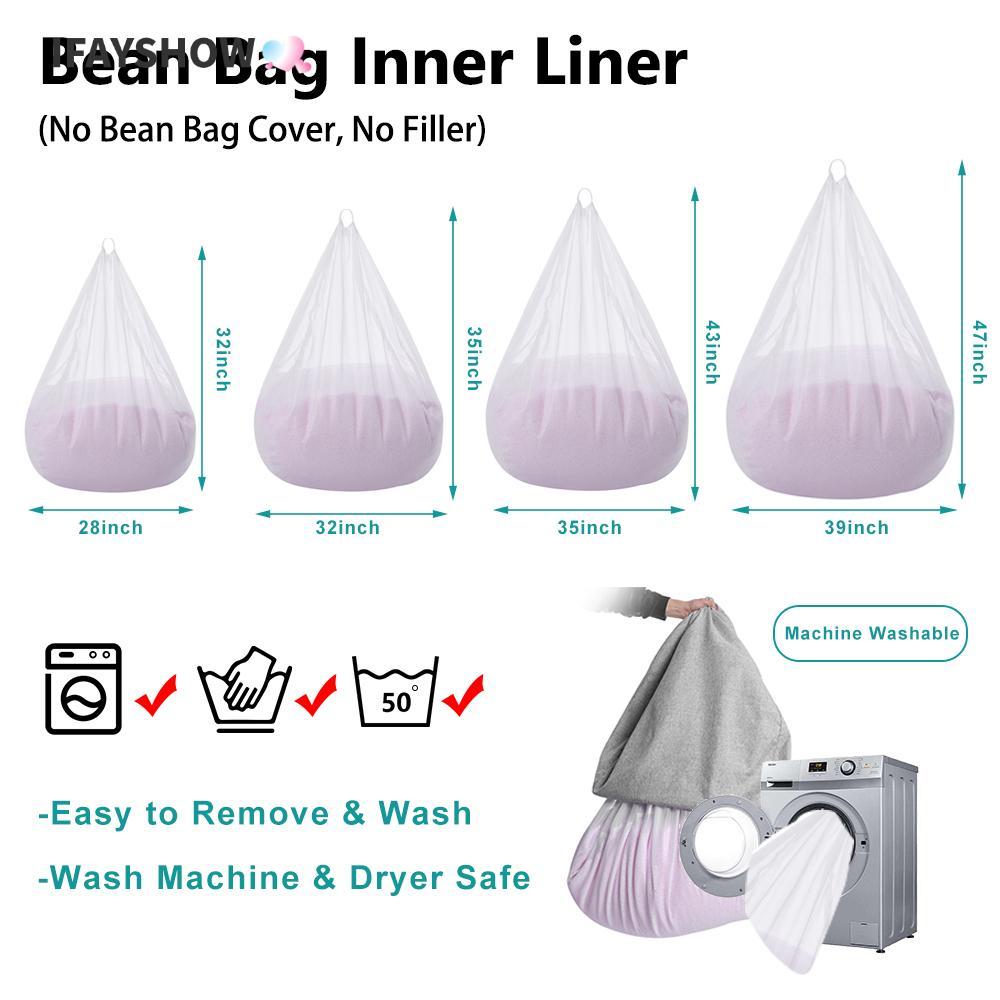 IFAYSHOW Bean Bag Inner Liner ทําความสะอาดง่าย Bean Bag เก้าอี้ด้านในซิปเปิดโซฟาขี้เกียจด้านใน