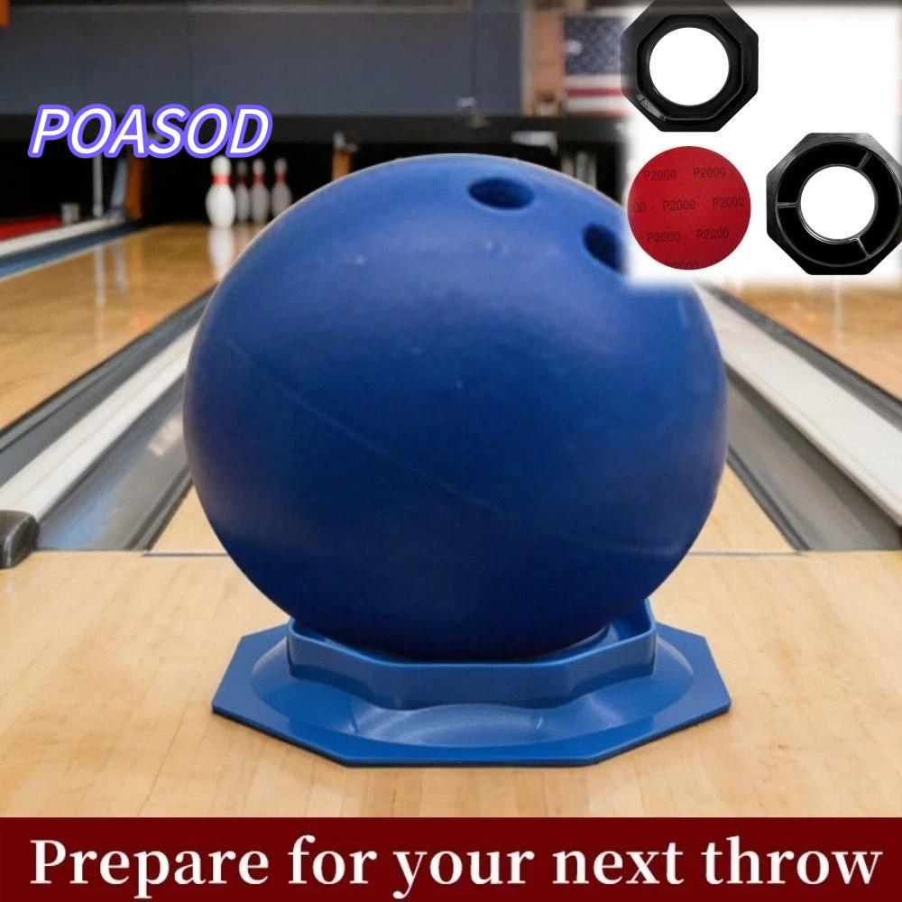 MAYSHOW Bowling Ball Holder,Reusable Hexagon Bowling Ball Siding Pad Holder, Professional พร้อมกระดา
