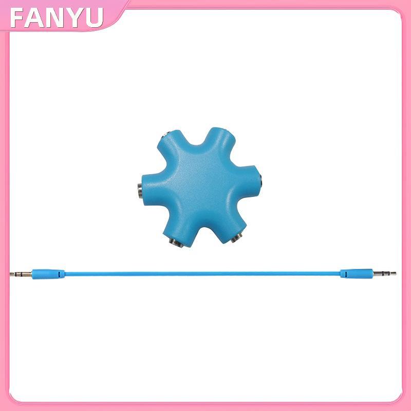 FANYU 6 พอร์ตหูฟัง Aux Splitter 6 In 1 อุปกรณ์เสริมสมาร์ท Audio Aux Cable Splitter 3.5 มม.1 ชาย 5 หญ