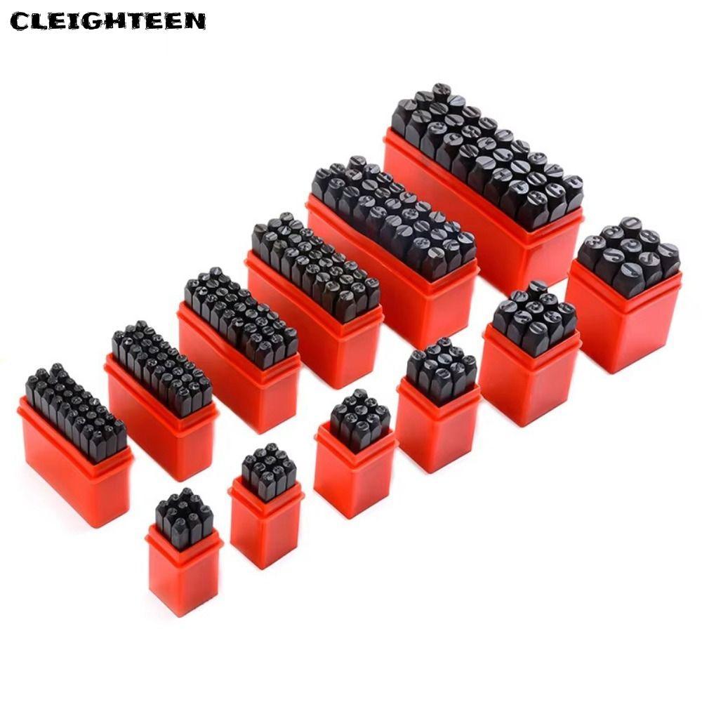 CLEIGHTEEN Letter & Number Stamp Punch, With Plastic Steel Digital Letter Stamp, Stamp Tools 3-12.5 
