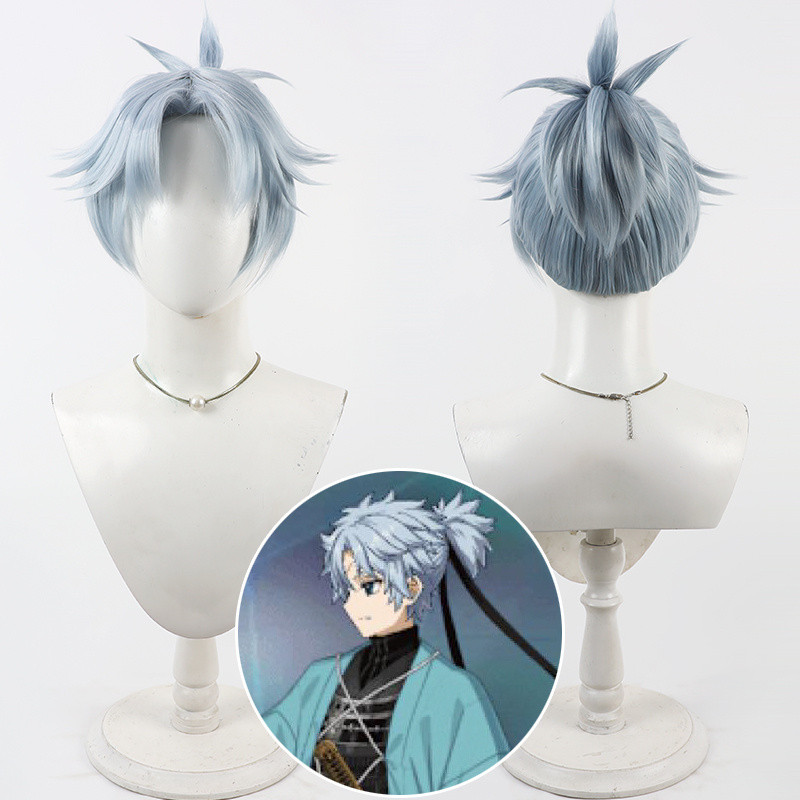 FGO Todo Heisuke Cosplay Wig Realistic Scalp Integrated Pre-Styled Ponytail