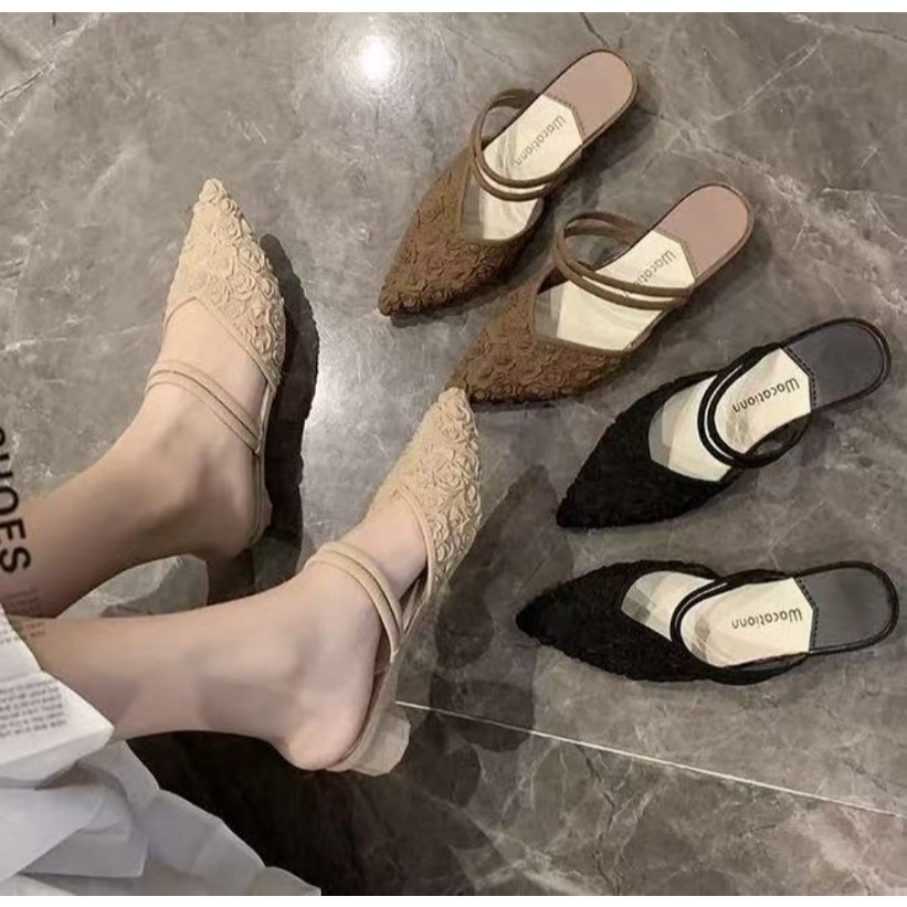 TT HOME01 รองเท้าแตะส้นสูงสำหรับผู้หญิง,ส้น1นิ้วรองเท้าแตะแฟชั่นปลายแหลมส้นหนาสไตล์ใหม่ฤดูร้อนพื้นรองเท้านุ่มBB036 - รูปที่ 5