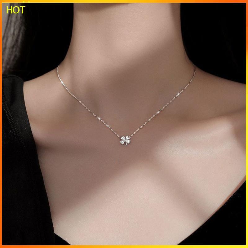 สร้อยข้อมือคล้องคอมหาลัยสี่แฉก สร้อยคอคริสตัลสำหรับผู้หญิง เครื่องประดับ TSR