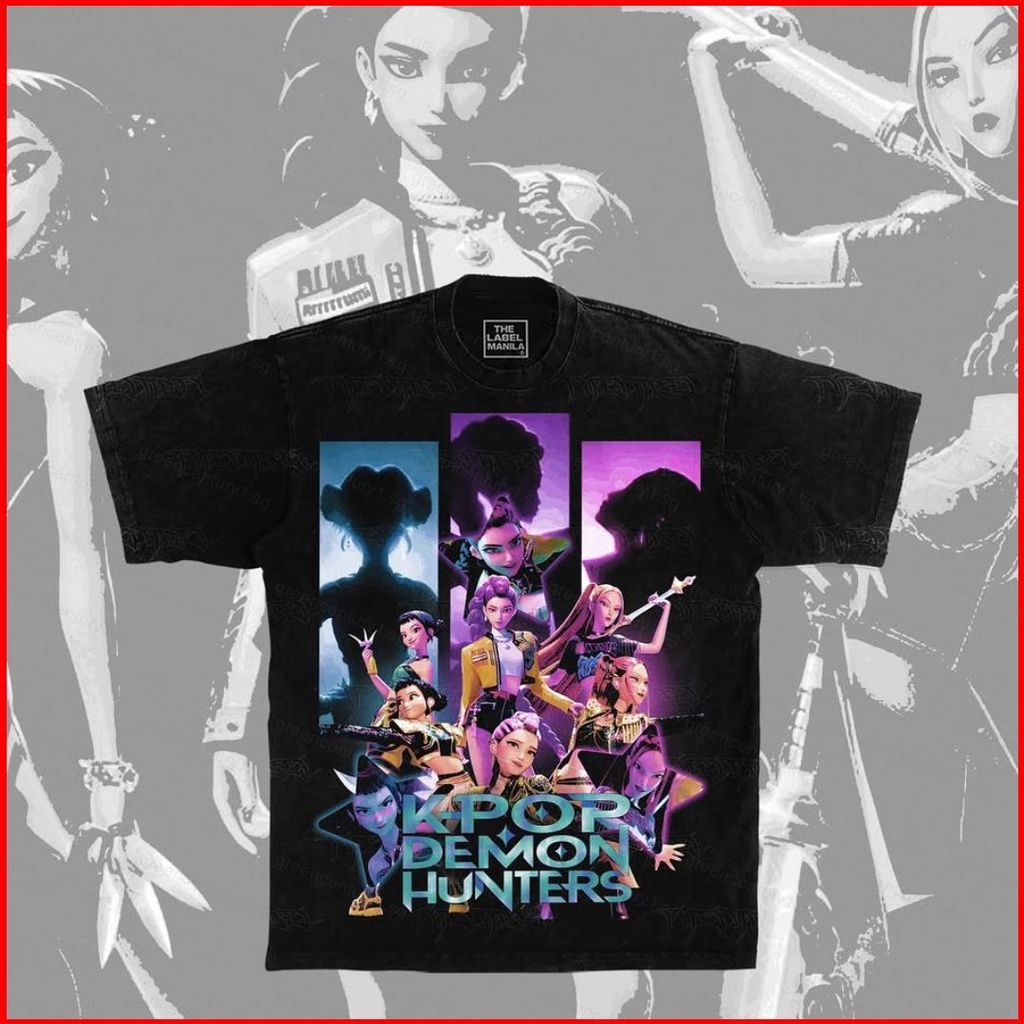 GC1 เสื้อยืด KPop Demon Hunters ลายการ์ตูนแขนสั้น HUNTR/X Rumi Mira Zoey