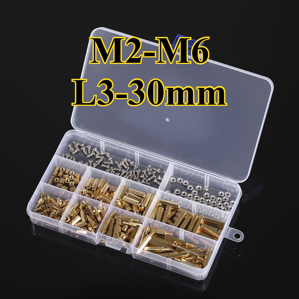 หกเหลี่ยมแยกคอลัมน์ทองแดงคอลัมน์คู่ผ่านคอลัมน์ DIY ชุด M2-M6 L3-30 มม.12YDD-MB