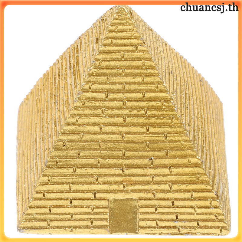 🧂 Mini Egyptian Pyramid Model Resin Craft 2pcs ตกแต่งสำหรับชั้นหนังสือหรือตู้งเก็บของ