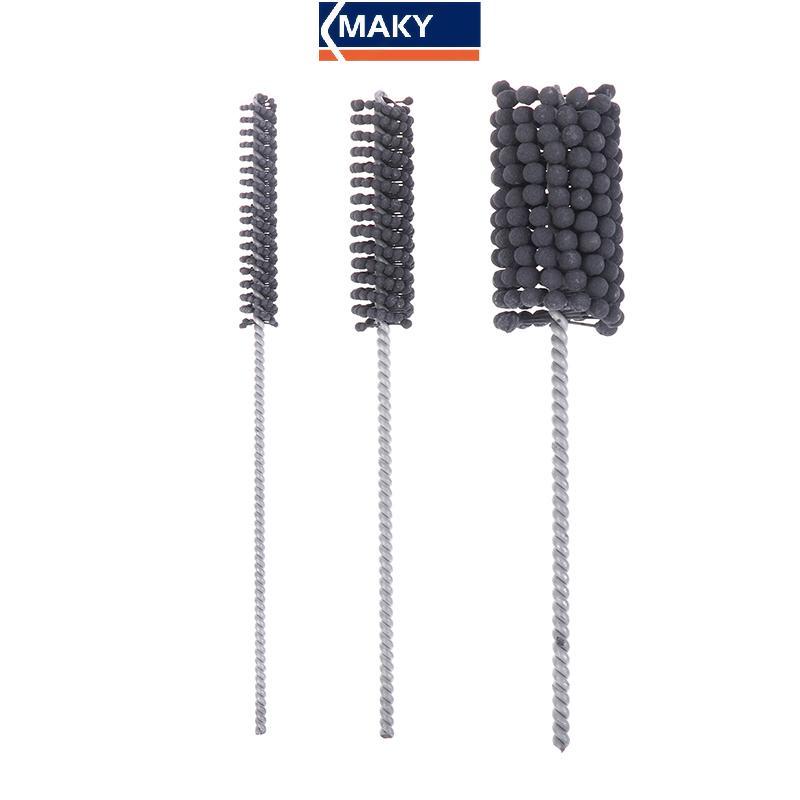 MAKY ยืดหยุ่นกระบอก Honing แปรง Φ12-40 มม.กรวด 320 ขัดสําหรับเหล็กอ่อนสแตนเลสเหล็กหล่อวัสดุ Ferrous 