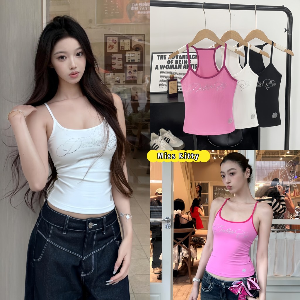 Miss Kitty เสื้อกล้ามผู้หญิง ระบายอากาศดี สไตล์มินิมอล ใส่ลำลองหรือใส่ในก็เพอร์เฟกต์ -FY3590-0