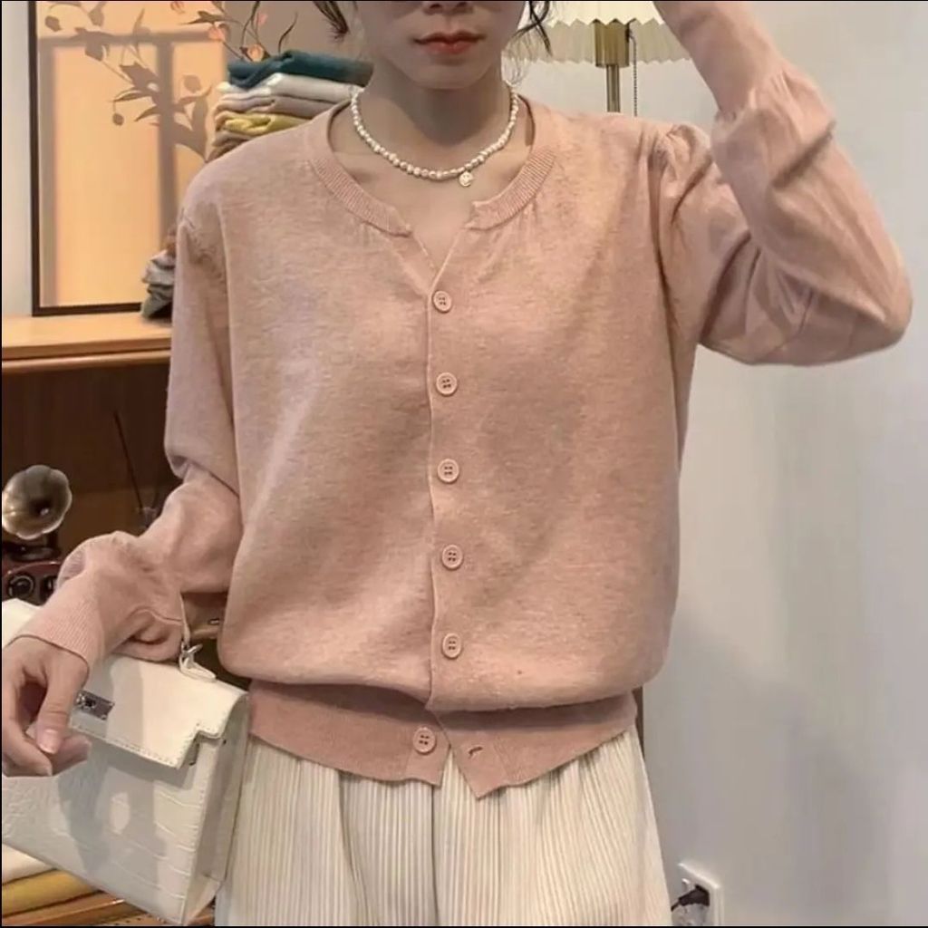 กะrdiแกนสั้นสวมรอบคอนุ่มๆ สำหรับฤดูใบไม้ผลิ/ใบไม้ร่วง กระชับรูปทรง เสริมเสน่ห์ด้วยแฟชันล่าสุด