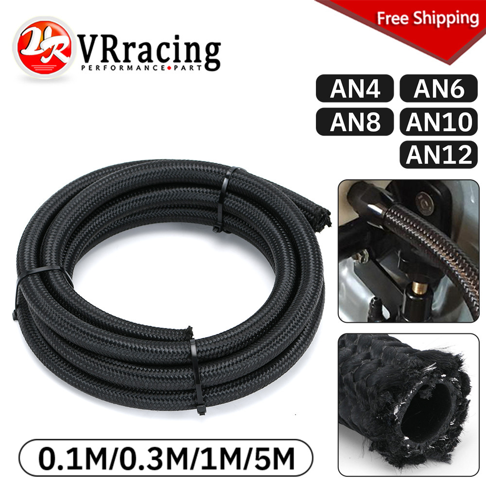 VR 1M/2M/3M/5M AN4 AN6 AN8 AN10 Car Fuel Hose Oil Gas Cooler Hose Line Pipe Tube Nylon Stainless Ste