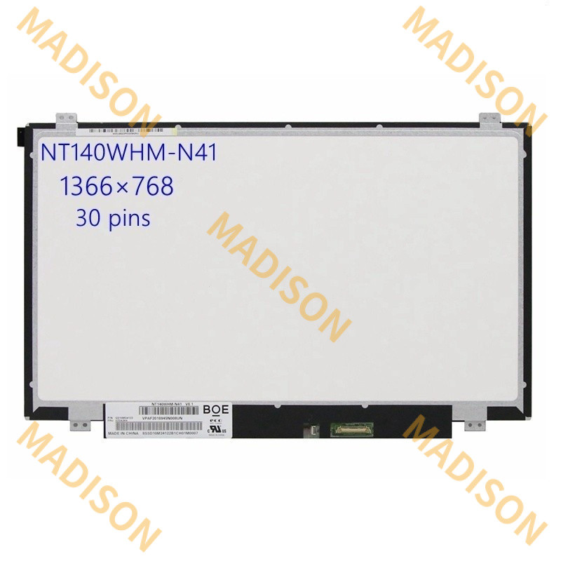 14.0 "NT140WHM-N41 แล็ปท็อป b140xtn02.6 NT140WHM-N31 matrix หน้าจอ LCD HD 30pin EDP 45% สี NTSC