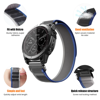 Loop ไนลอน Quick Fit สําหรับ Garmin Fenix 20 มม.22 มม.26 มม.7X 7 Pro Fenix 6X 6 5X 5Plus Tactix8 Forerunner 965 955 Enduro 2 Band
