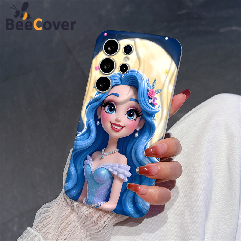 Blue-haired Princess Casing สําหรับ OPPO A15 A16 A17 A31 A3S A53 A55 A57 A5S A12 A74 A76 A78 A92 A9 