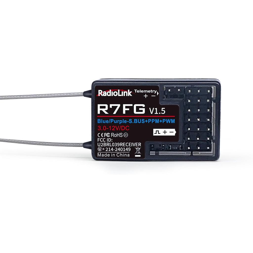 Radiolink R7FG 7 ช่อง RC Gyro Receiver, แรงดันไฟฟ้า Telemetry Long Range Control, Water-Splash Proof