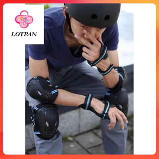 LOTPAN 6 ชิ้น ชุดอุปกรณ์ป้องกัน Safety สนับเข่า มือ ข้อศอก เซิร์ฟสเก็ต กีฬาสกี สเก็ตน้ำแข็ง เล่นสกี สเก็ต ปั่นจักรยาน